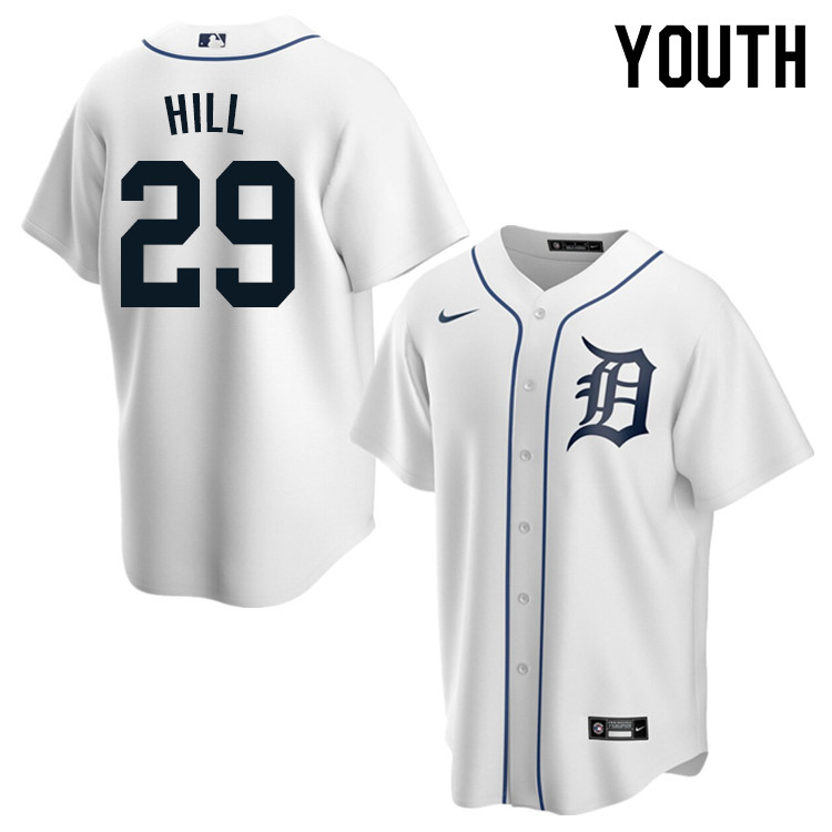 Nike Youth #29 Derek Hill Detroit Tigers Baseball Jerseys Sale-White